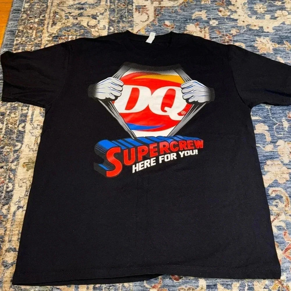 VTG dairy queen DQ restaurant employee tshirt black short sleeve round neck LG - Picture 1 of 2